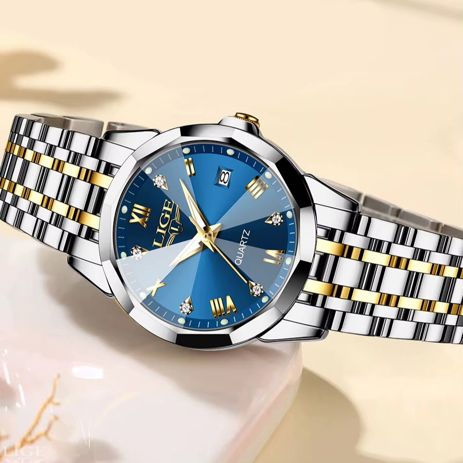 Lige 89157 Dress Watch Blue On Side