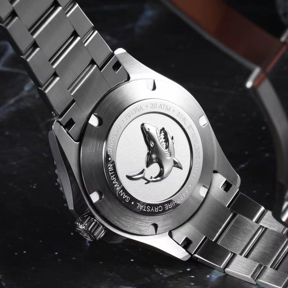 San Martin SN0129 Dive Watch Back