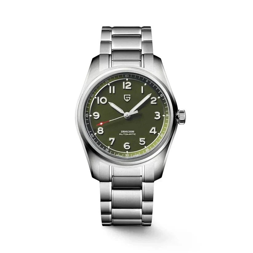 Stainless Steel Automatic Pilot's Watch green