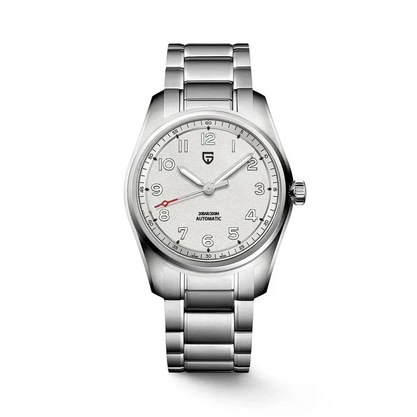 Stainless Steel Automatic Pilot's Watch white