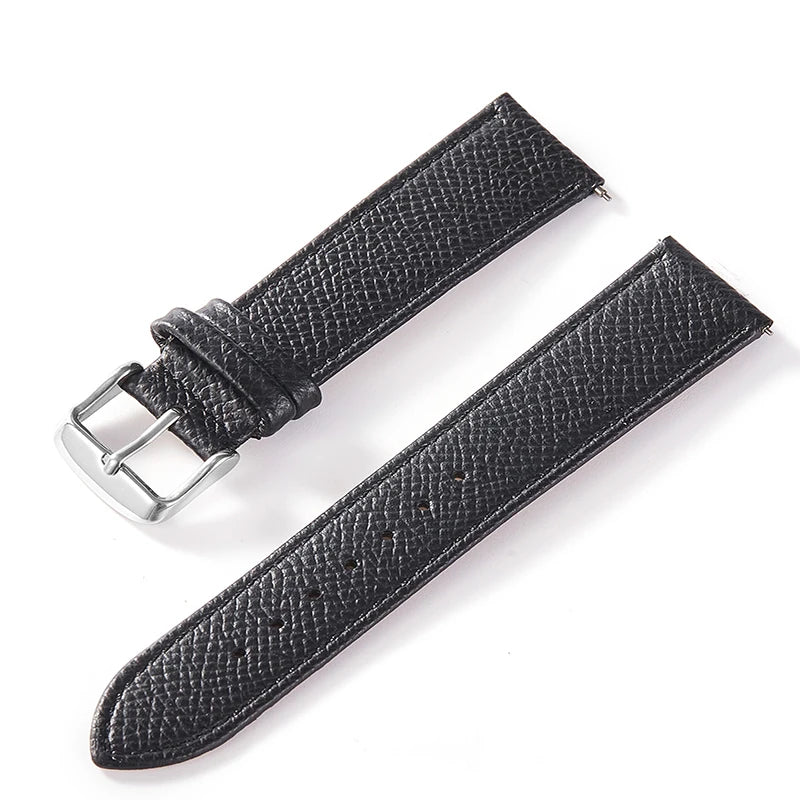 Yievsun Cowhide Watch Strap Steel Black