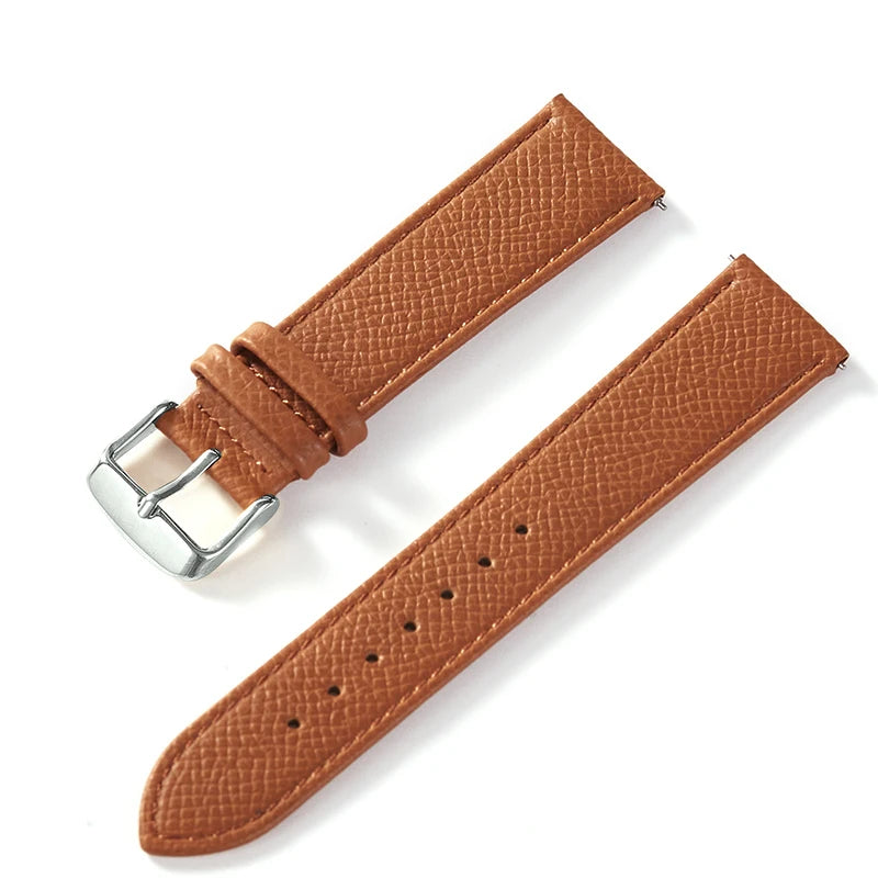 Yievsun Cowhide Watch Strap Steel Brown