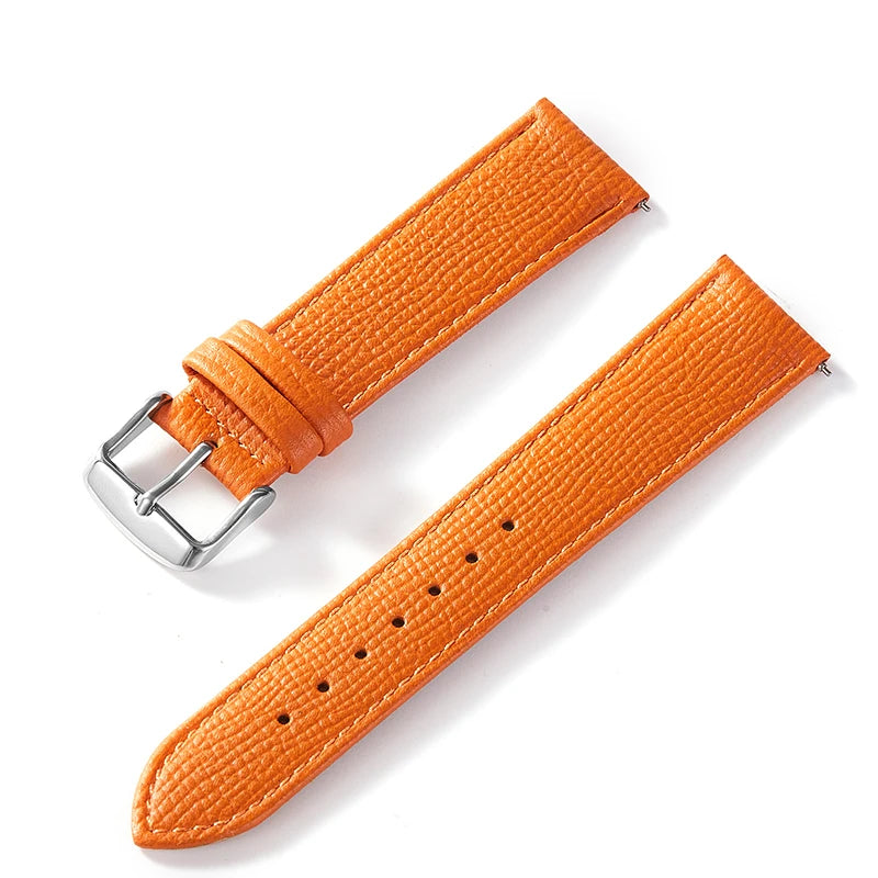 Yievsun Cowhide Watch Strap Steel Orange