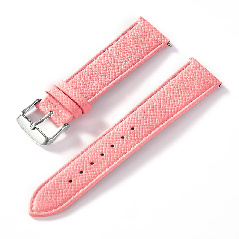Yievsun Cowhide Watch Strap Steel Pink