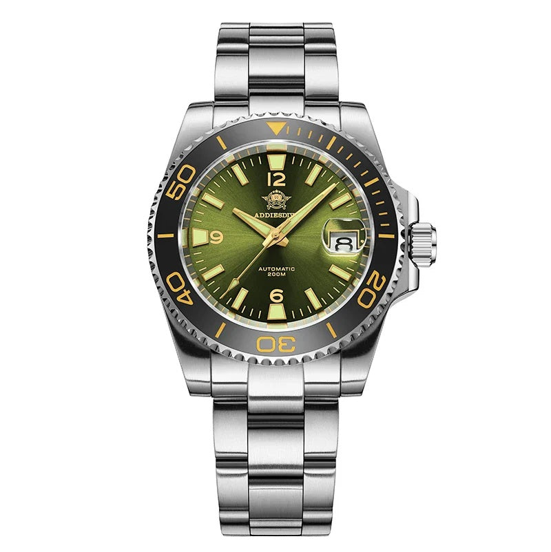 Addiesdive AD2085 Stainless Steel 200m Dive Watch With Sapphire Glass & Ceramic Bezel