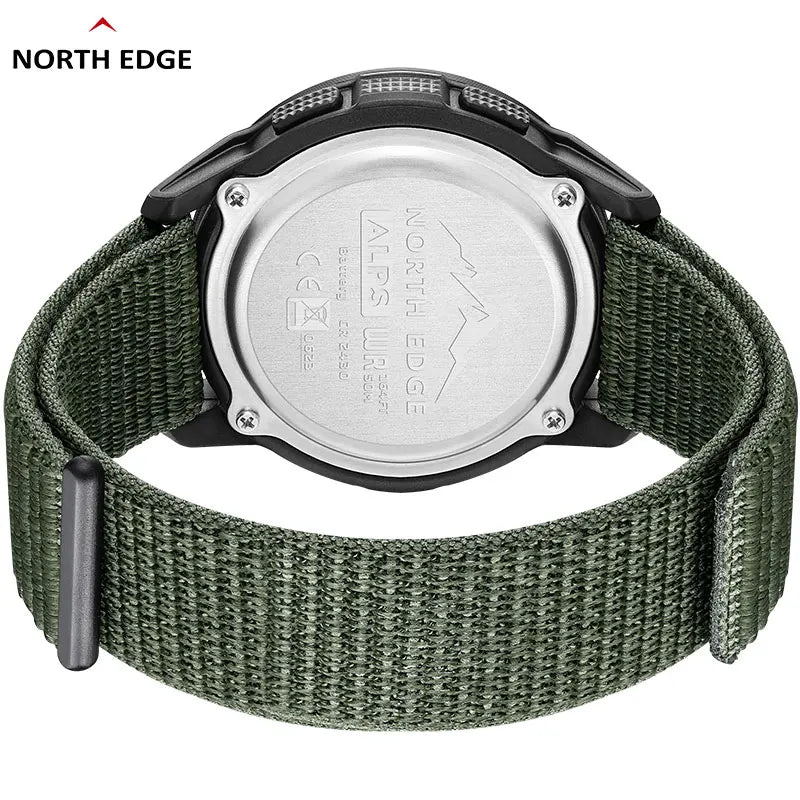 North Edge Digital Carbon fiber Watch With Compass, Step Counter, & Fitness Tracking