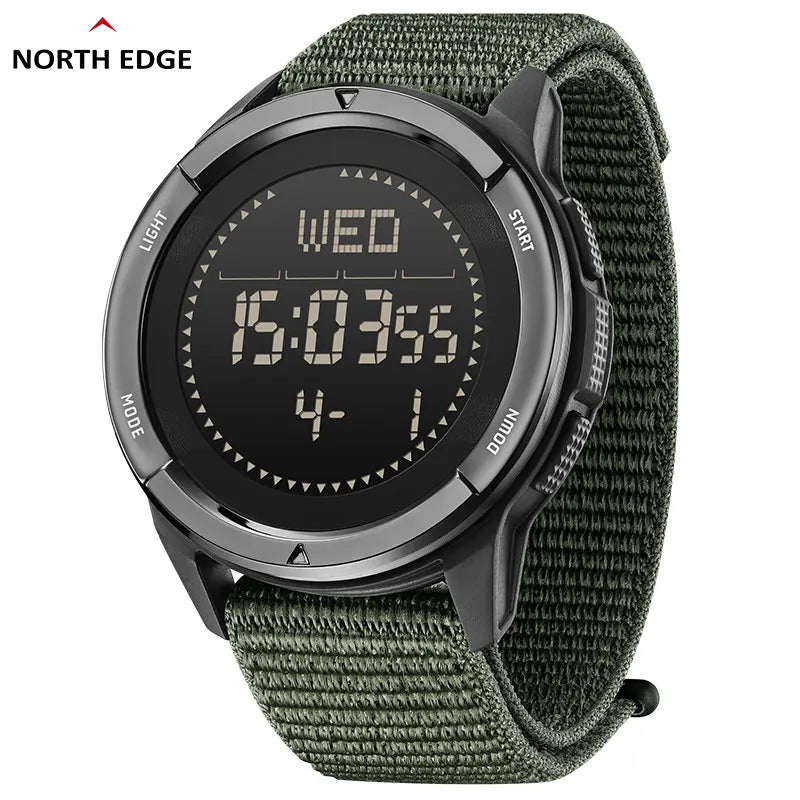 North Edge Digital Carbon fiber Watch With Compass, Step Counter, & Fitness Tracking