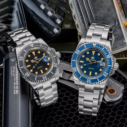 Addiesdive AD2054 Dive Watch Black and Blue Display