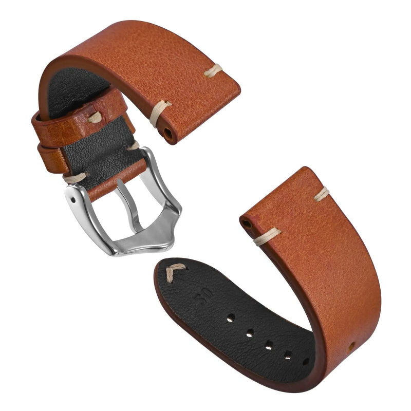 Anbeer Premium Military Style Leather Watch Strap bronze