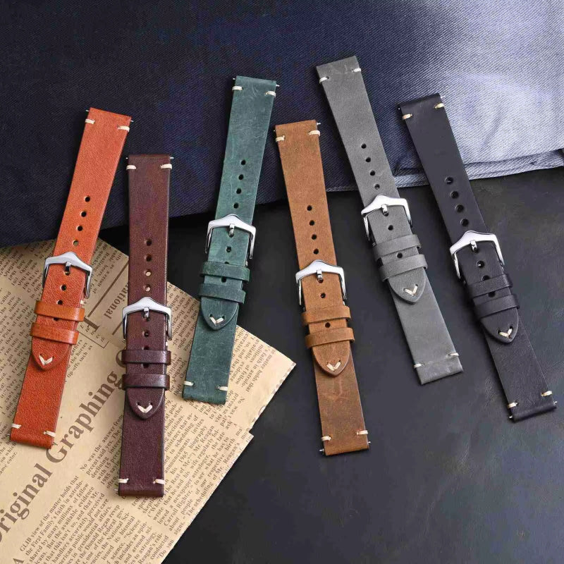 Anbeer Premium Military Style Leather Watch Straps