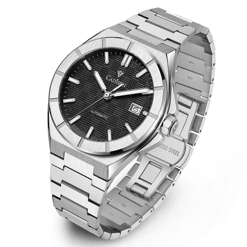 Cadisen C8242 - Stainless Steel Integrated Bracelet Sports Dress Watch with Seiko NH35 Movement