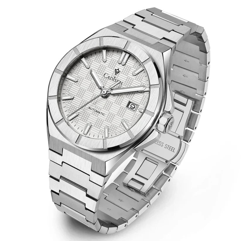 Cadisen C8242 - Stainless Steel Integrated Bracelet Sports Dress Watch with Seiko NH35 Movement