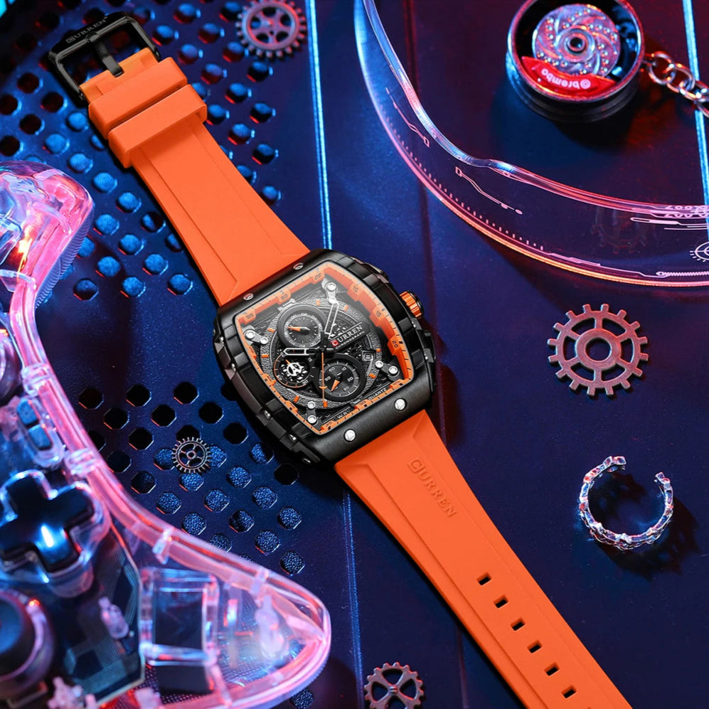 Curren 8442 Orange on desk