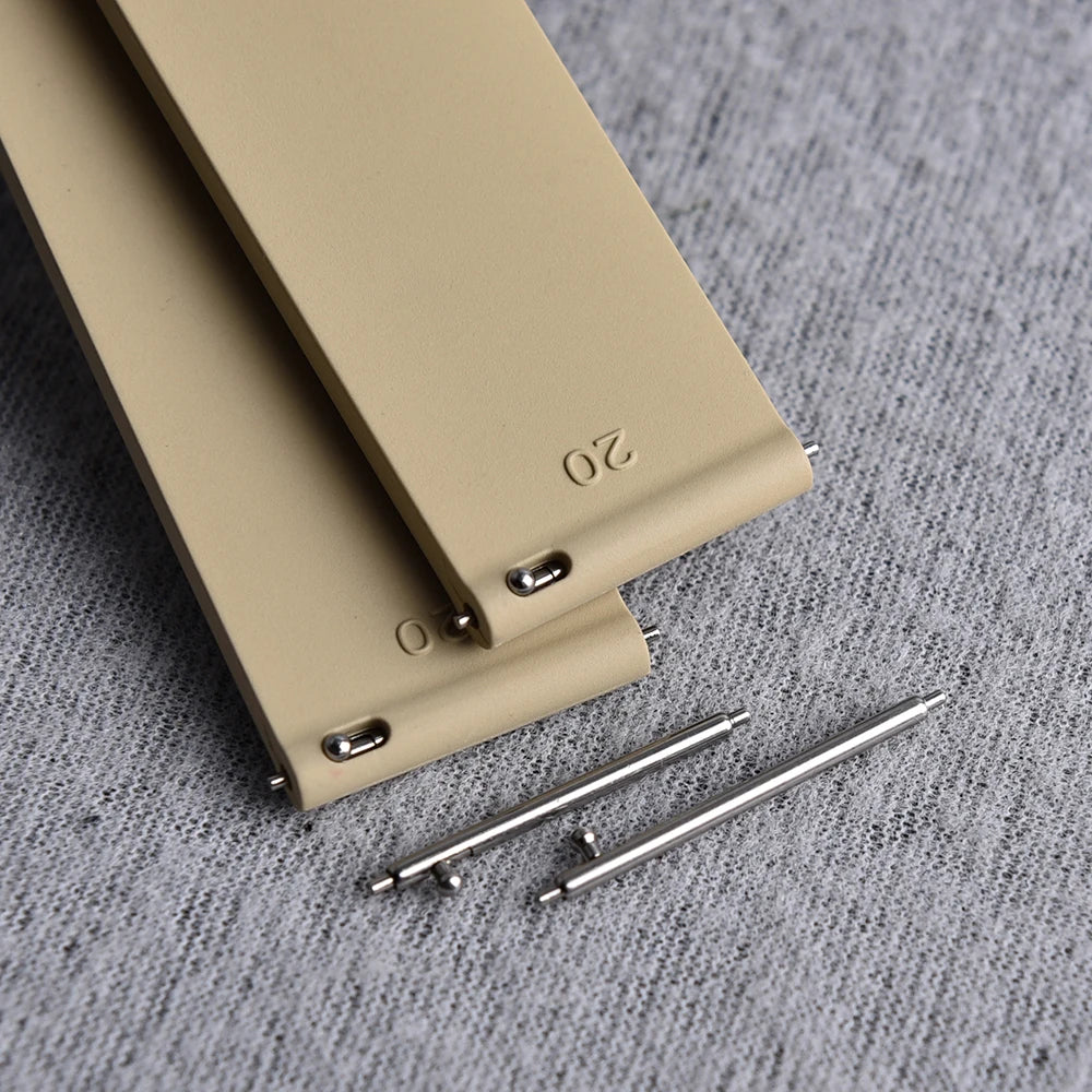 Flat Smooth FKM Rubber Watch Strap Quick Release