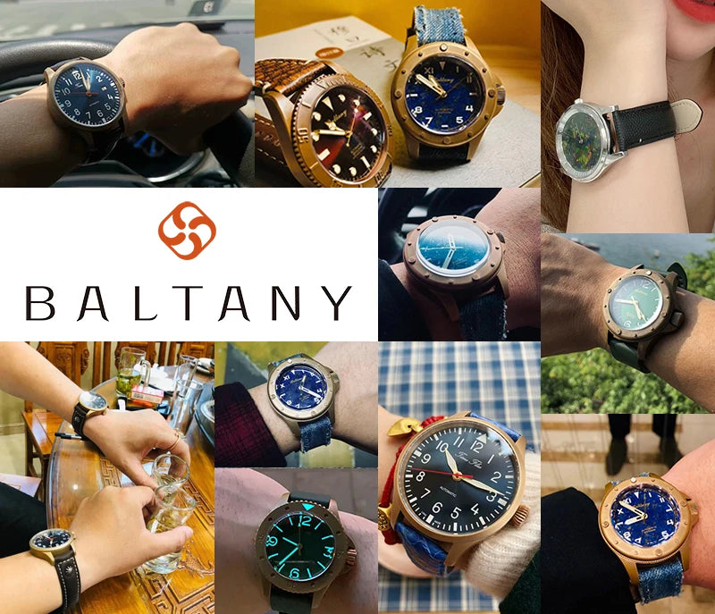 Baltany  S202076  Stainless Steel Pilot's Watch With Seiko NH38 Automatic Movement & Ceramic Bezel