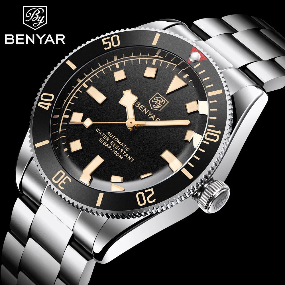 Benyar BY-5179M - Stainless Steel Automatic Sports Watch