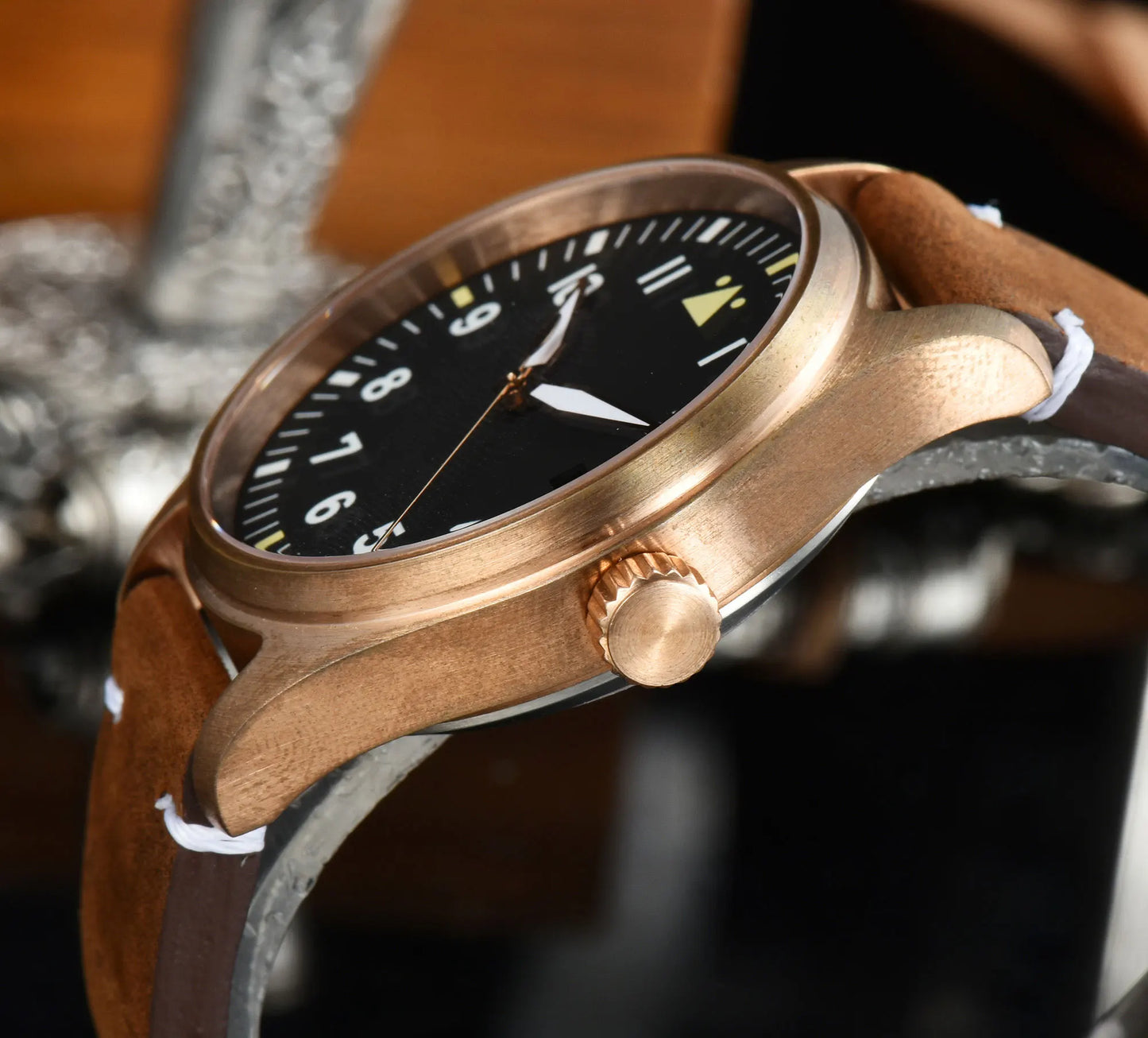 Tandorio CUSN8 - Automatic Bronze Flieger-style Watch in A & B Dial Styles