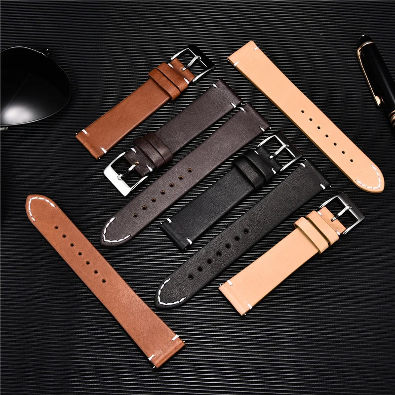 Soft Matte Leather Strap With Quick Release - Sizes S, M & L