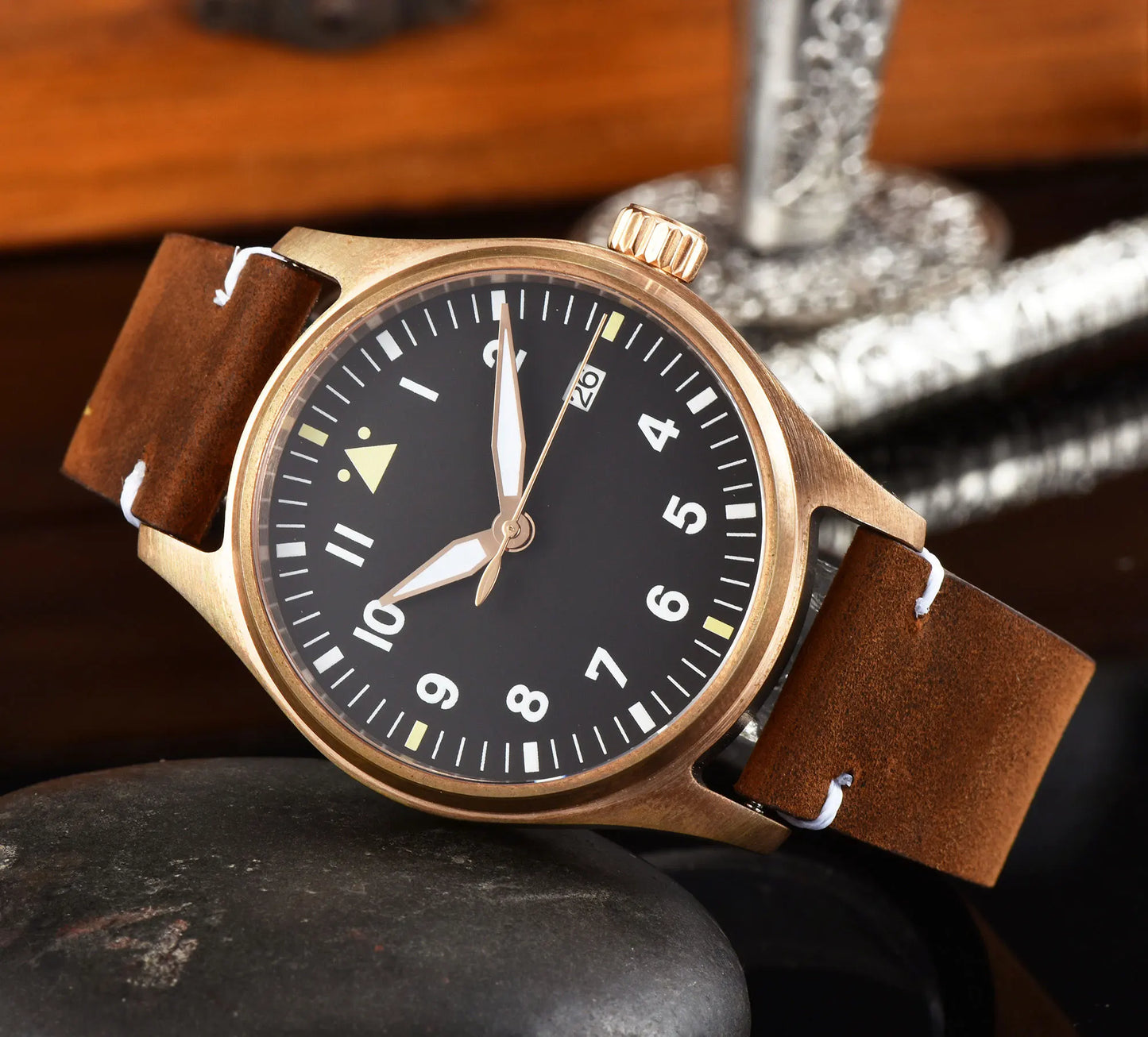 Tandorio CUSN8 - Automatic Bronze Flieger-style Watch in A & B Dial Styles