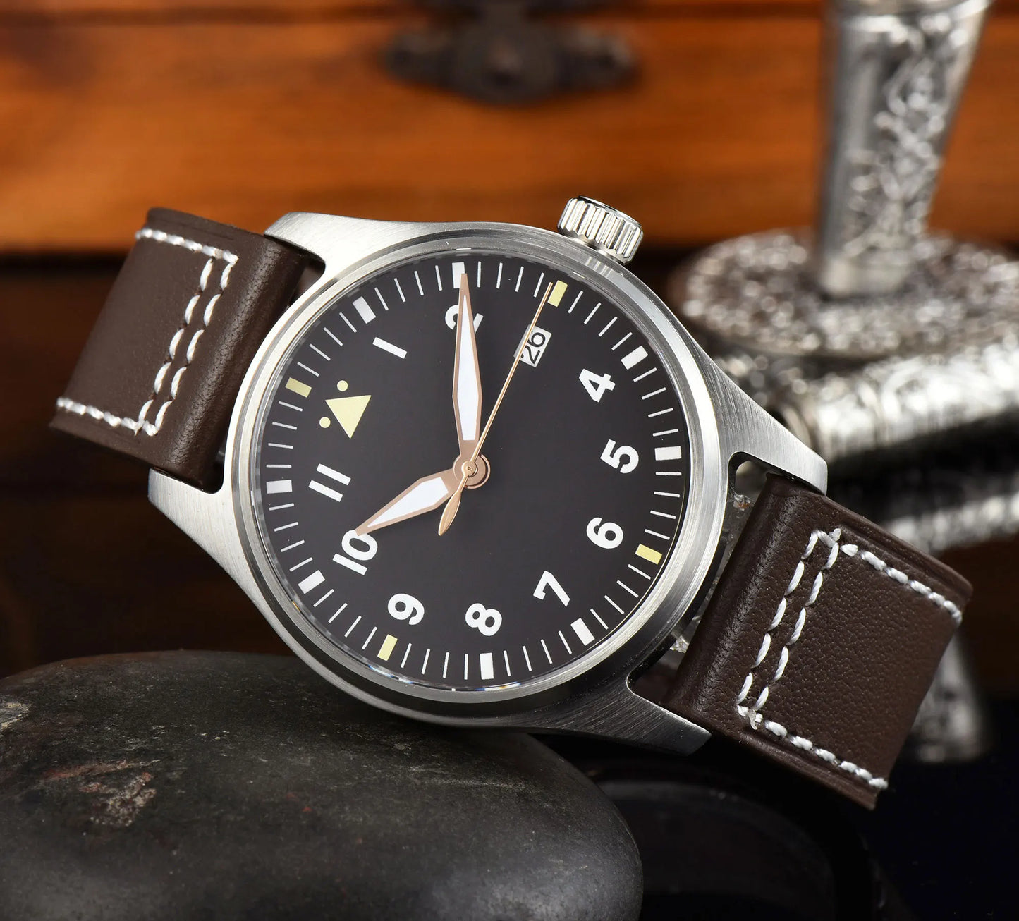 Tandorio CUSN8 - Automatic Bronze Flieger-style Watch in A & B Dial Styles