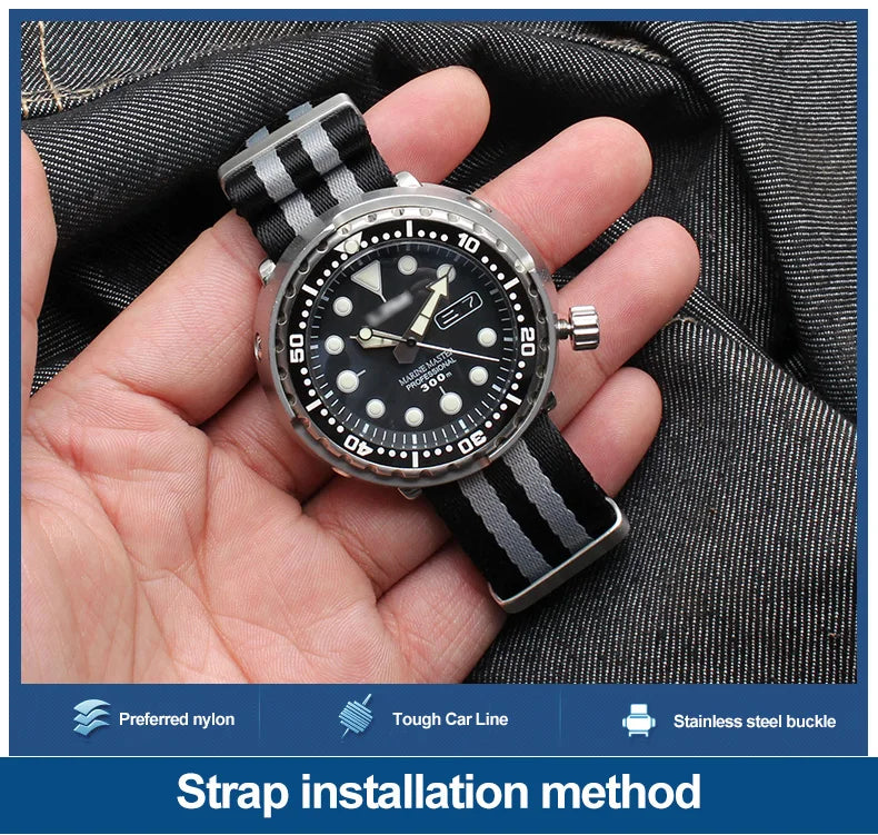 Universal Nylon NATO Style Watch Straps - Sizes M & L