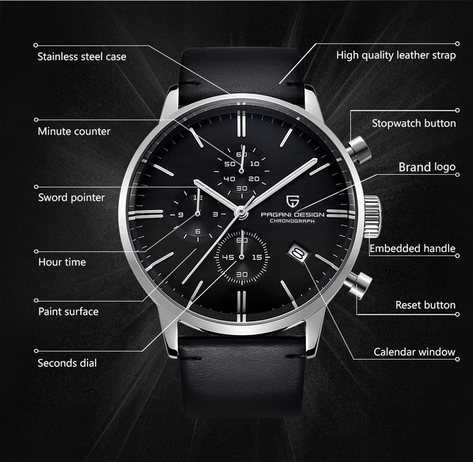 Pagani Design PD-2720K - Stainless Steel Quartz Chronograph Watch