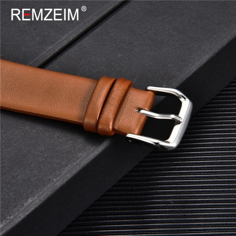 Ultra-thin Genuine Leather Watch Strap in Various Colours - Sizes S, M & L