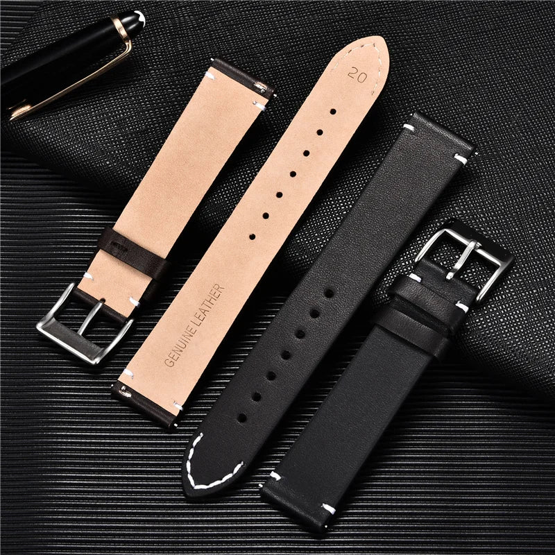 Soft Matte Leather Strap With Quick Release - Sizes S, M & L