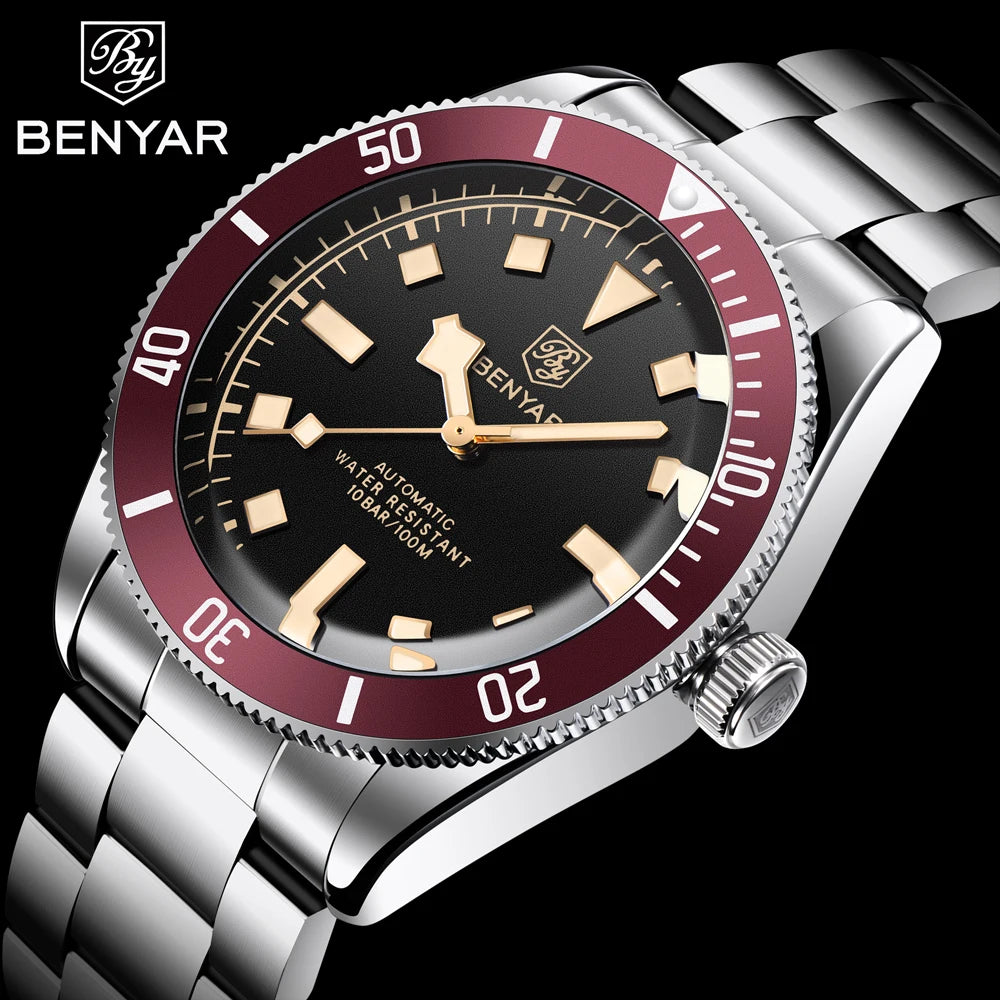 Benyar BY-5179M - Stainless Steel Automatic Sports Watch