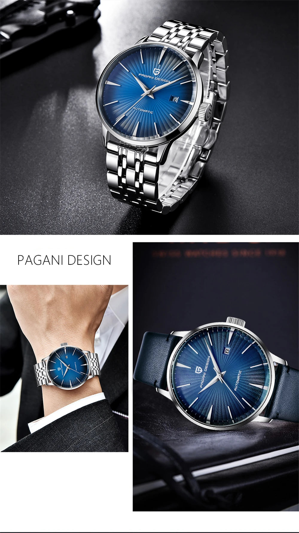 Pagani Design PD-2770 - Automatic Stainless Steel Cocktail Wristwatch