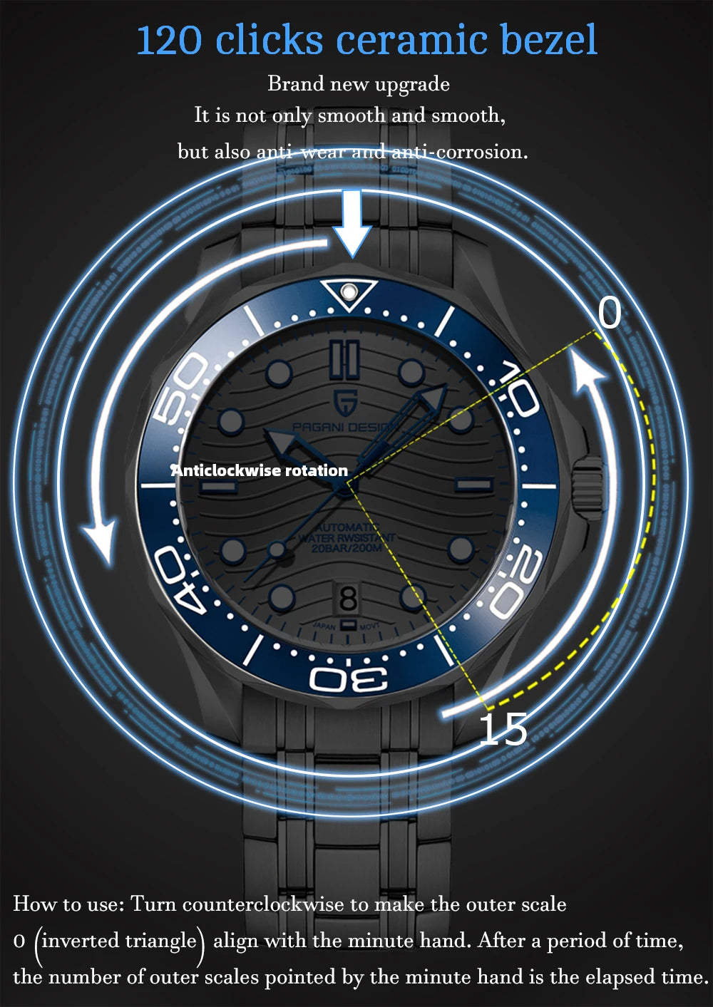 Pagani Design PD-1685 - Classic Automatic Dive-style Business & Dress Watch