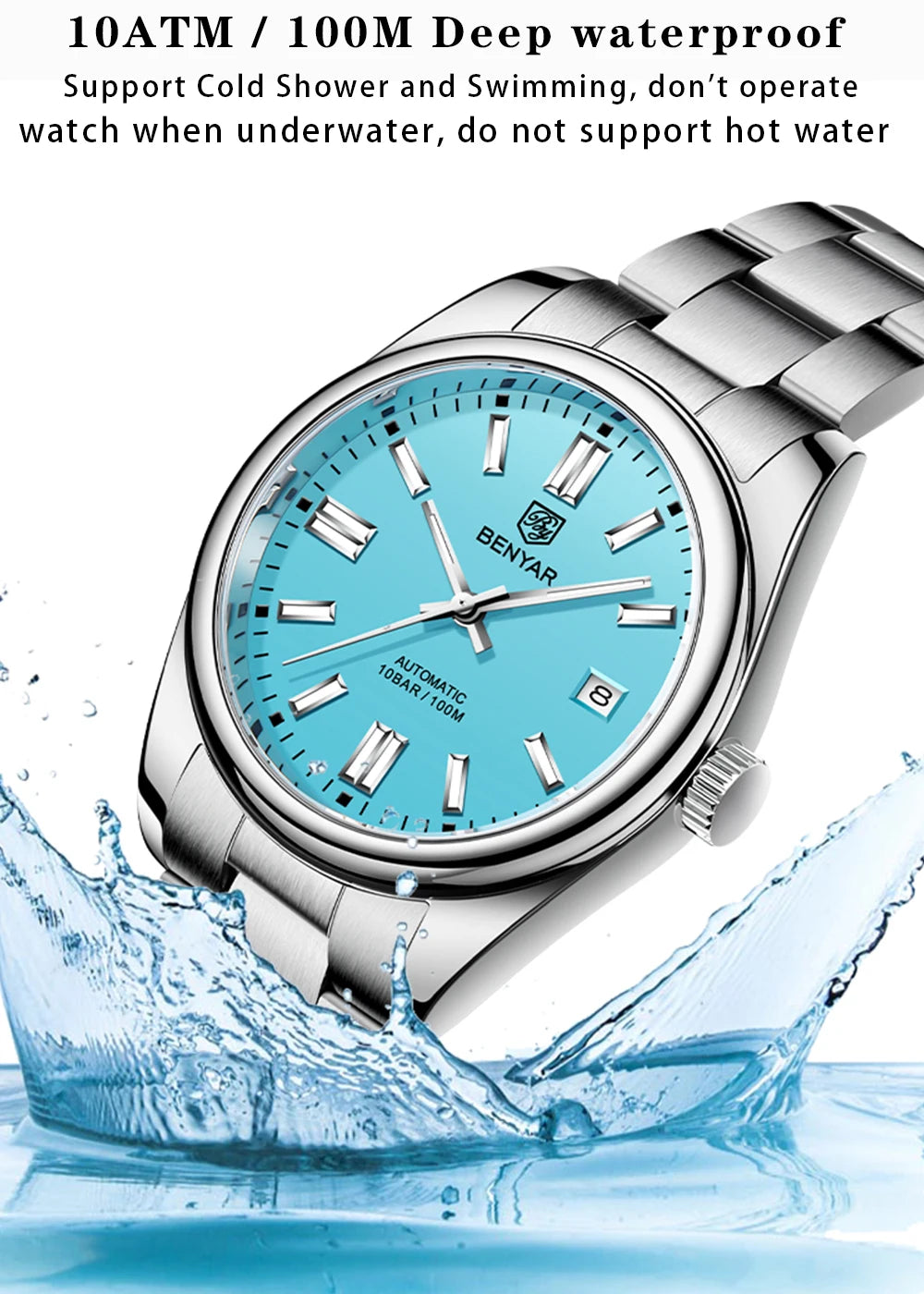 Benyar BY-5185M - Stainless Steel Automatic Sports Watch