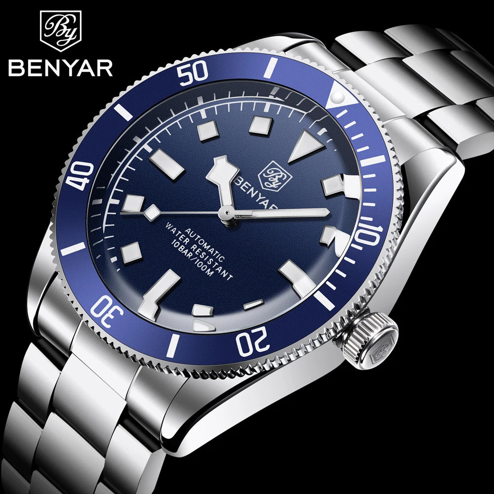 Benyar BY-5179M - Stainless Steel Automatic Sports Watch