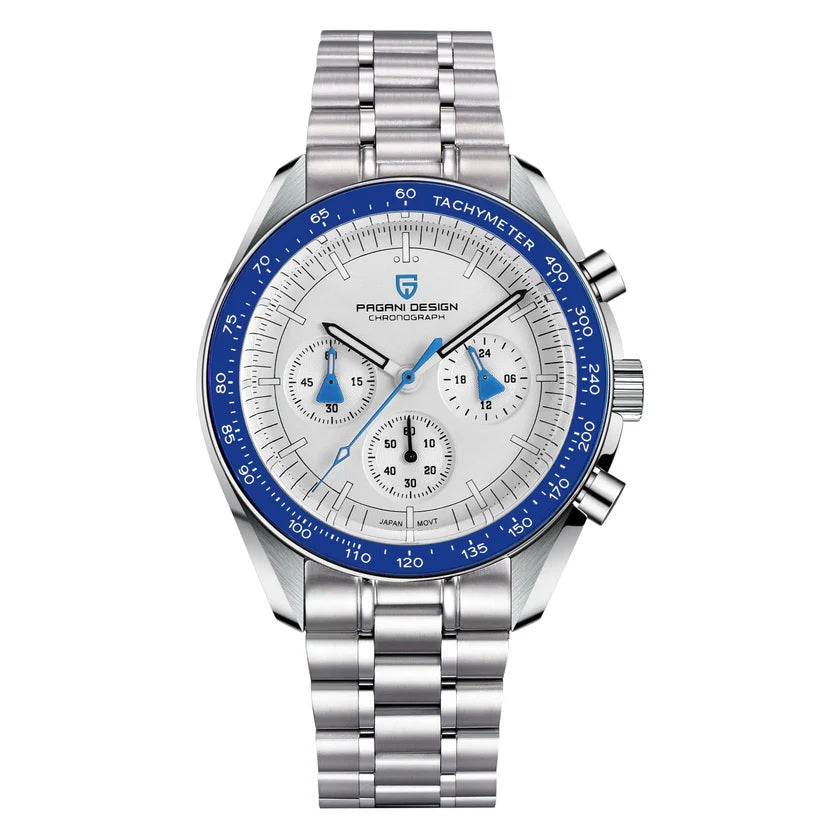 Pagani Design PD-1701 Chronograph white blue bracelet
