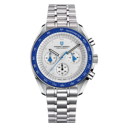 Pagani Design PD-1701 Chronograph white blue bracelet