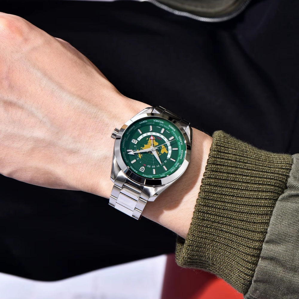 Pagani Design PD-1788 World time Green on Wrist