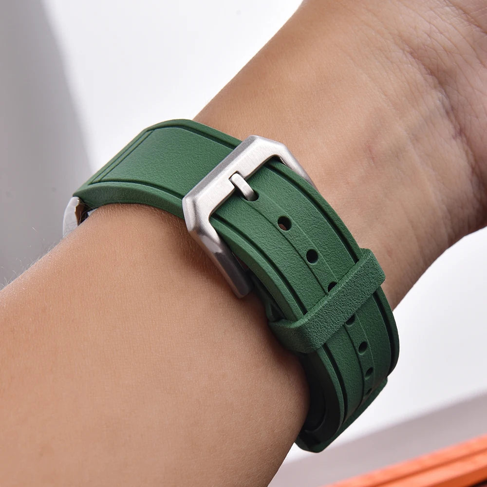 Premium Fluoro-Rubber FKM Watch Strap on wrist