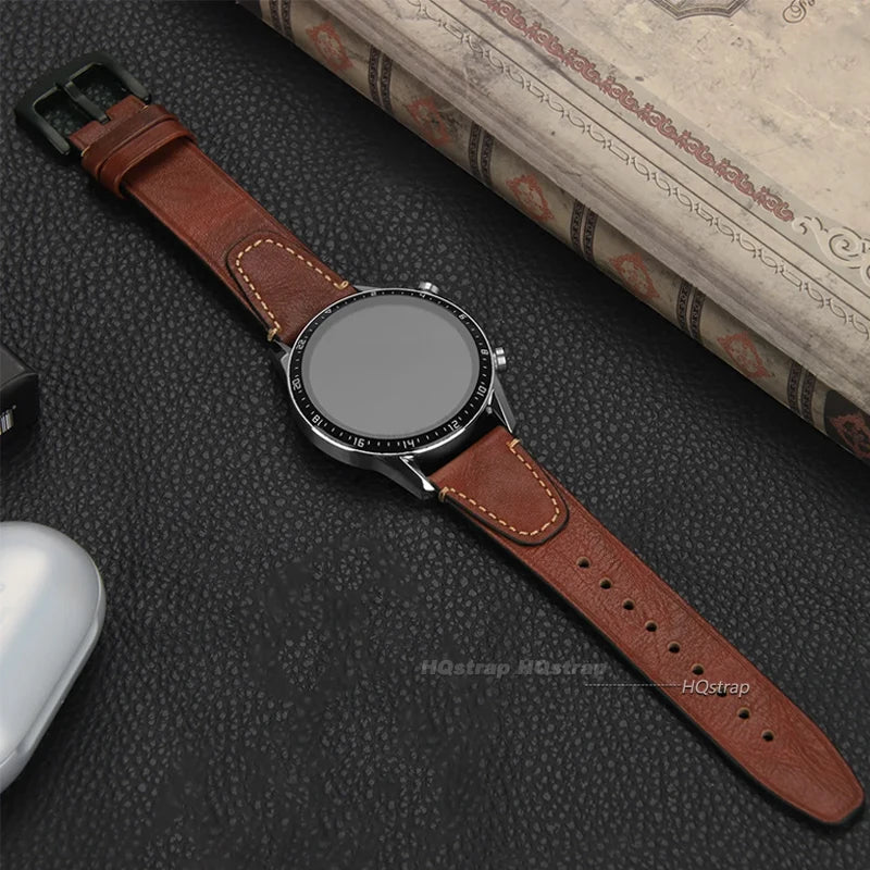 Universal Retro Leather Watch Strap - Sizes M & L