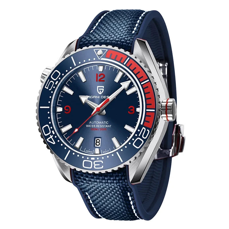 Pagani Design PD-1679M - Stainless Steel Automatic Dive Watch with Silicone Sailcloth Strap