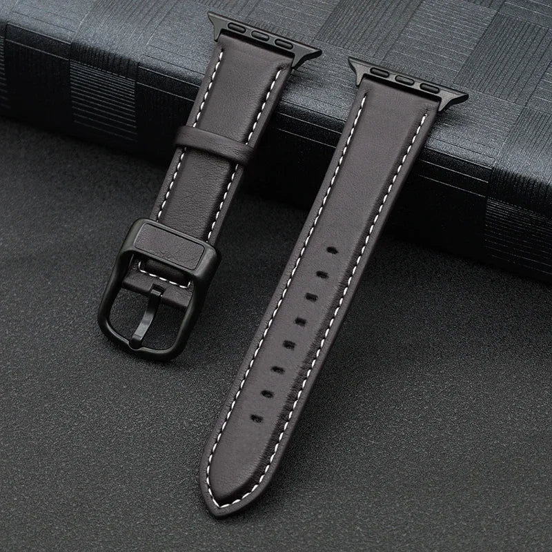 PU Leather strap For Apple Watch 44mm 45mm 41mm 40mm 42mm 46mm Correa Bracelet iWatch Series 4 5 6 SE 7 8 9 10 Ultra/2 49mm