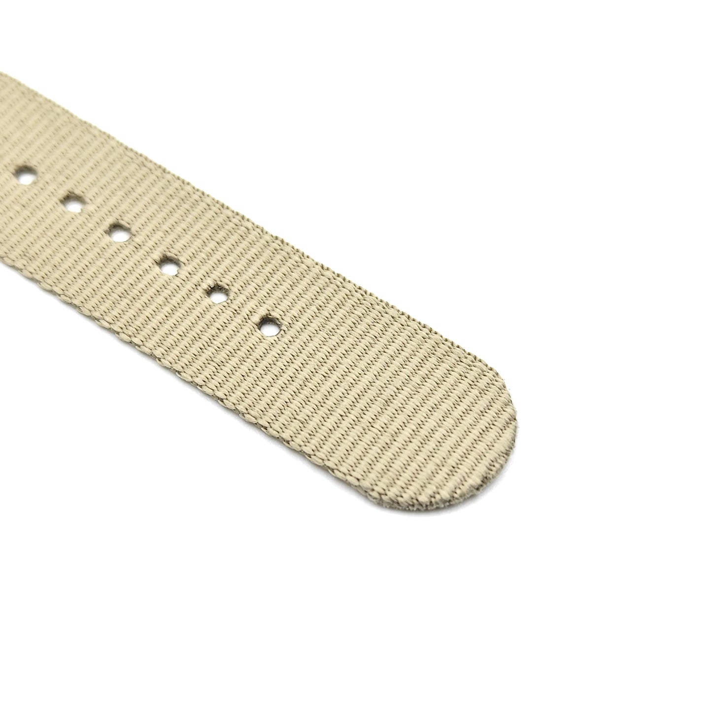 Nylon woven canvas NATO watch strap with rounded steel hardware - Sizes M & L