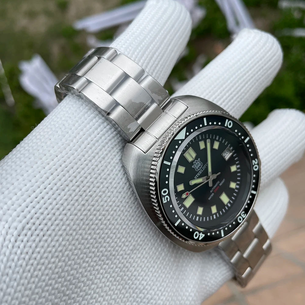 Steeldive - SD1970 Stainless Steel Turtle Style Dive Watch With Seiko NH35 200m WR & Sapphire Glass