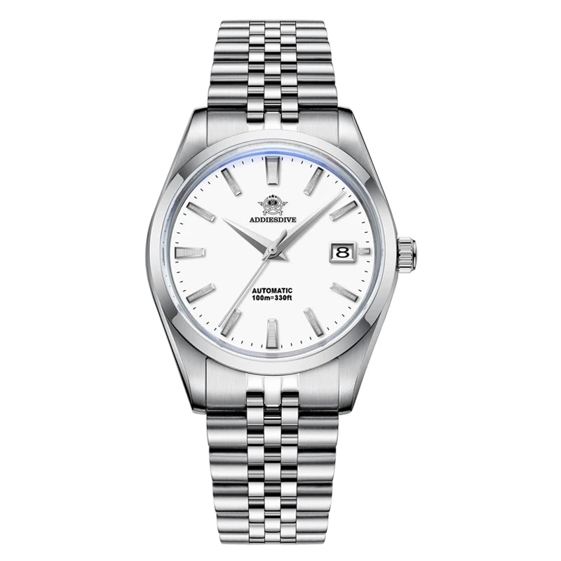 Addiesdive AD2029 - Stainless Steel Automatic Business Watch with Jubilee Style Bracelet