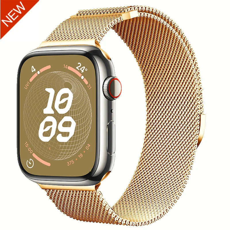 Slim Milanese Strap for Apple Watch 44mm 40mm 45mm 41mm 46mm 42mm 38 49mm Metal Bracelet iWatch Series 10 Ultra 9 8 7 6 5 4 3 SE band