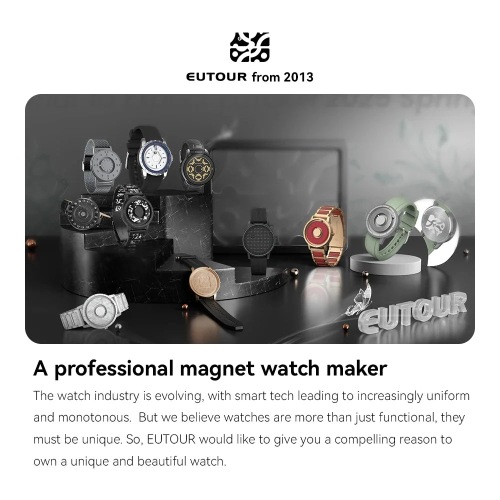 Eutour E024 - Shining Star Ring Magnetic Ball Watch with silicone strap