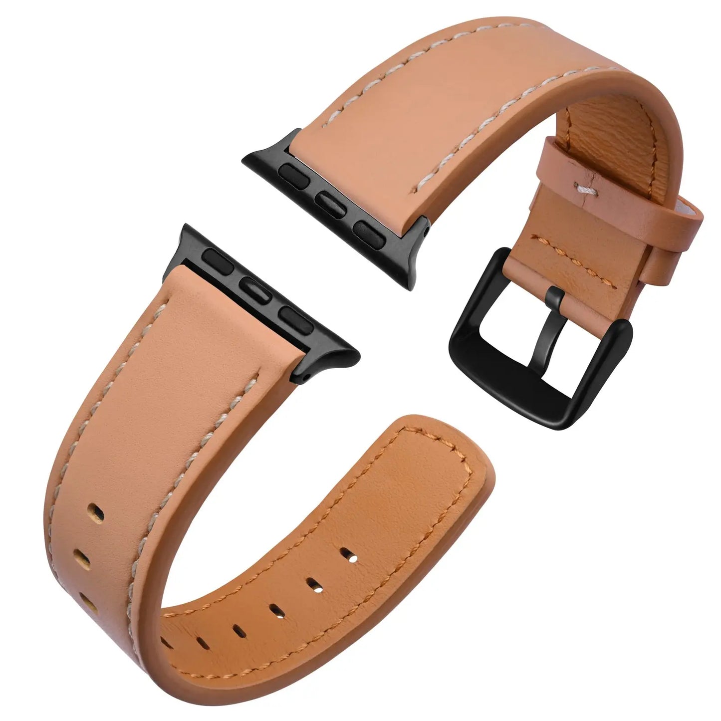 Anbeer Genuine Leather Watch Band for Apple Watch  - all Series 8 & 9