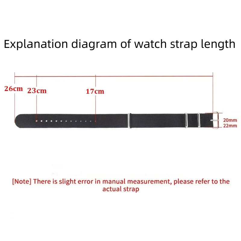 Universal Nylon NATO Watch Strap - Sizes M & L