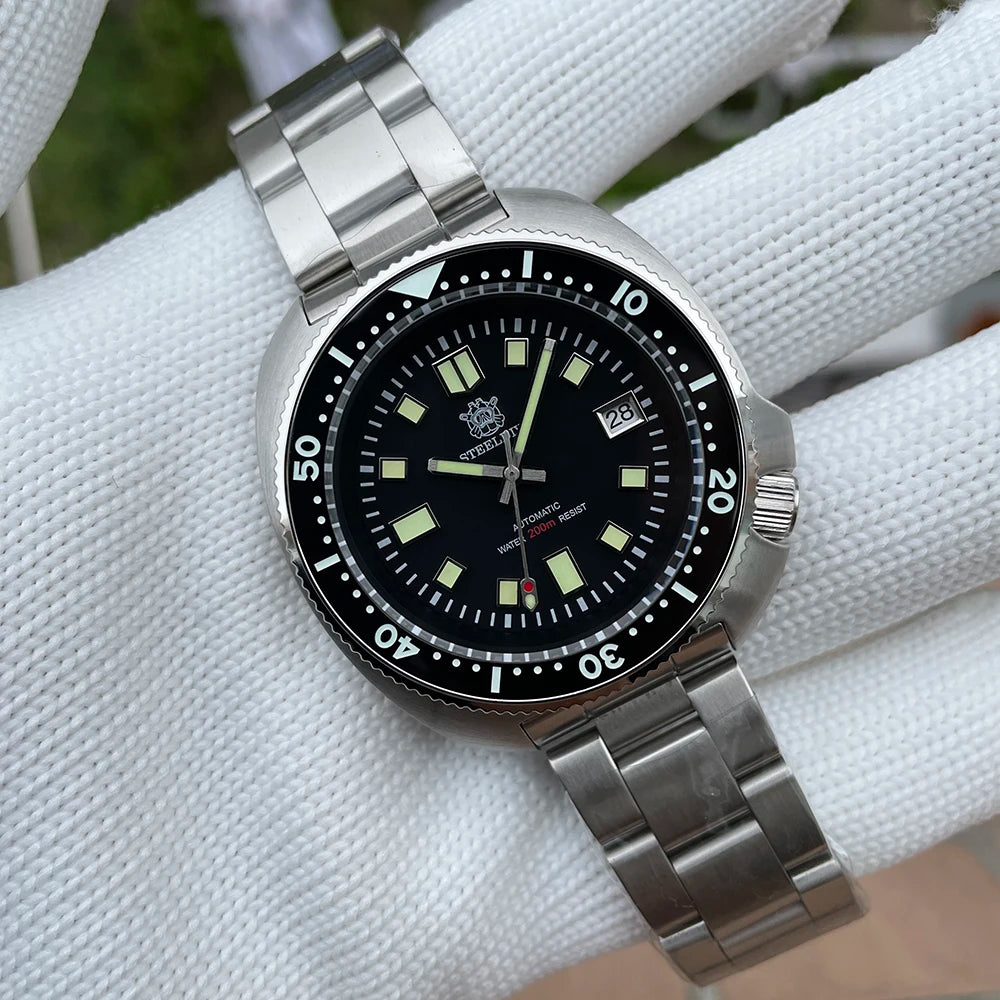 Steeldive - SD1970 Stainless Steel Turtle Style Dive Watch With Seiko NH35 200m WR & Sapphire Glass