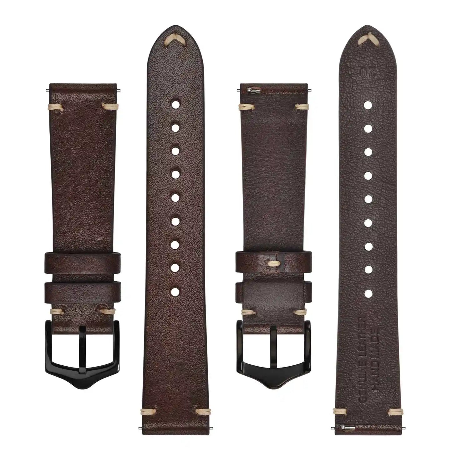 Anbeer Premium Retro Style Leather Watch Strap - Sizes M & L