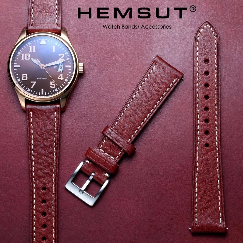 Hemsut Premium Handmade Italian Cowhide Strap. Quick Release - Sizes M & L